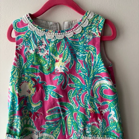 Lilly Pulitzer‎ Pink and Green Kids Dress Sz 5 - Picture 3 of 4
